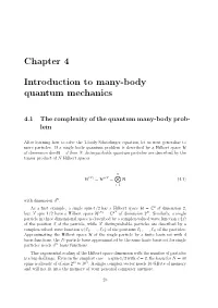 Chapter 4 Introduction to Many-Body Quantum Mechanics