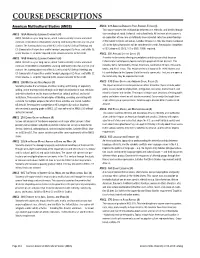 Course Descriptions