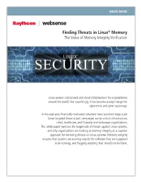 Finding Threats in Linux® Memory the Value of Memory Integrity Verification