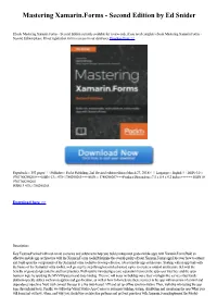 Mastering Xamarin.Forms - Second Edition by Ed Snider