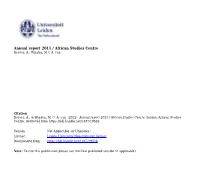 Annual Report 2011 / African Studies Centre Reeves, A.; Winden, M.C.A