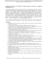 Antithrombotic Therapy in COVID-19: Systematic Summary of Ongoing Or Completed Randomized Trials