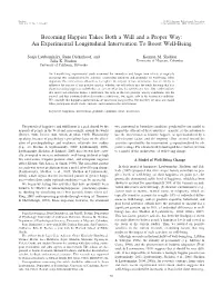 Becoming Happier Takes Both a Will and a Proper Way: an Experimental Longitudinal Intervention to Boost Well-Being