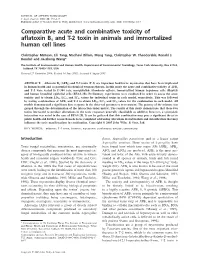 Comparative Acute and Combinative Toxicity of Aflatoxin B1 and T-2 Toxin