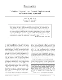 Definition, Diagnosis, and Forensic Implications of Postconcussional