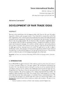 Development of Fair Trade Ideas