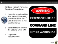 Hands-On Network Forensics, FIRST 2015