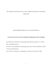 Multi-Proxy Analysis of Plant Use at Formative Period Los Naranjos