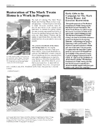 Restoration of the Mark Twain House Is a Work in Progress Author