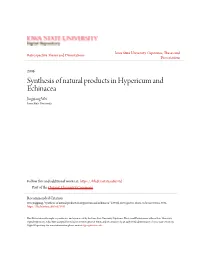 Synthesis of Natural Products in Hypericum and Echinacea Jingqiang Wei Iowa State University