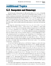 Basepoints and Homotopy Section 4.A 421 in the First Part of This Section We Will Use the Action of Π1 on Πn to Describe the D