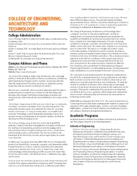 College of Engineering, Architecture and Technology 1