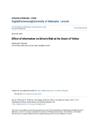 Effect of Information on Driver's Risk at the Onset of Yellow