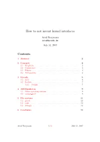 How to Not Invent Kernel Interfaces