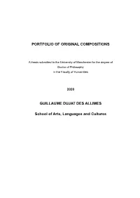 Portfolio of Original Compositions