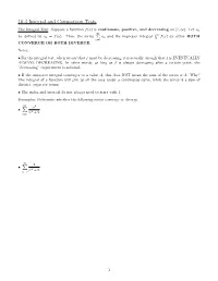 10.3 Integral and Comparison Tests