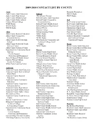 2009-2010 Contact List by County