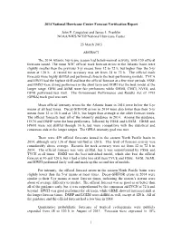2014 National Hurricane Center Forecast Verification Report
