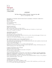 CHECKLIST the Thaw Collection of Master Drawings: Acquisitions