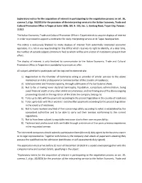 Exploratory Notice for the Acquisition of Interest in Participating to the Negotiation Process Ex Art