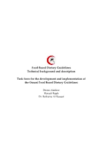 Food Based Dietary Guidelines Technical Background and Description