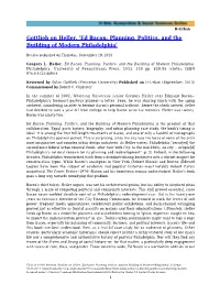 Gottlieb on Heller, 'Ed Bacon: Planning, Politics, and the Building of Modern Philadelphia'