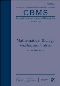 Mathematical Biology Modeling and Analysis