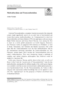 Multiculturalism and Transcendentalism