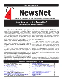 Open Access: Is It a Revolution? Joshua Sanborn, Lafayette College