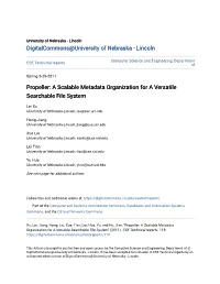 Propeller: a Scalable Metadata Organization for a Versatile Searchable File System