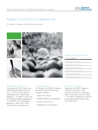 Taqman® E.Coli O157:H7 Detection