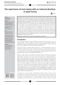 The Experience of and Coping with an Induced Abortion: a Rapid Review