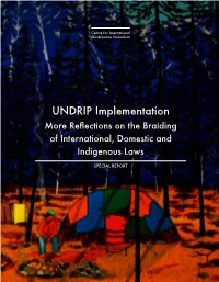 Undrip Implementation: of International, More Reflections on the Braiding Laws and Indigenous Domestic