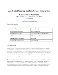 Academic Planning Guide & Course Description Lake Oconee