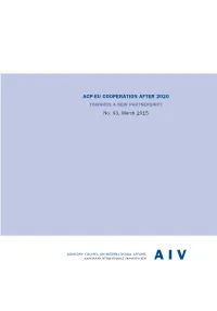 Acp-Eu Cooperation After 2020