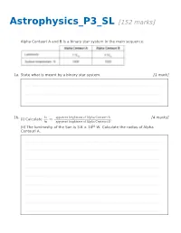 Astrophysics P3 SL [152 Marks]