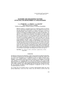 Economic and Geographic Factors Affecting the Development of Greater Baku