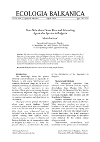 New Data About Some Rare and Interesting Agaricales Species in Bulgaria