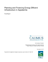 Planning and Financing Energy Efficient Infrastructure in Appalachia