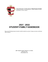 2021 - 2022 Student-Family Handbook