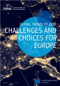 Global Trends to 2030 Challenges and Choices for Europe