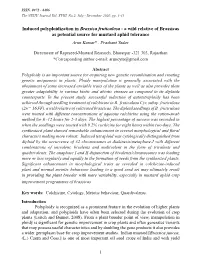 Induced Polyploidization in Brassica Fruticulosa - a Wild Relative of Brassicas As Potential Source for Mustard Aphid Tolerance Arun Kumar* , Prashant Yadav