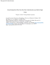 Seeing Meaning Even When None May Exist: Collectivism Increases Belief in Empty