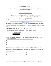 Small Community Air Service Development Program