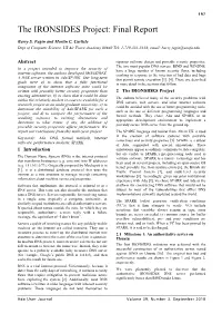 The IRONSIDES Project: Final Report