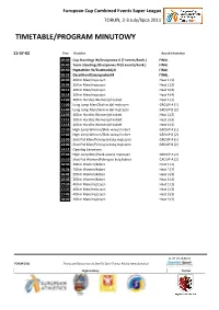 Timetable/Program Minutowy