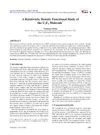A Relativistic Density Functional Study of the U2F6 Molecule