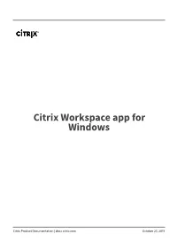 Citrix Workspace App 1909 for Windows