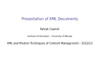 Presentation of XML Documents