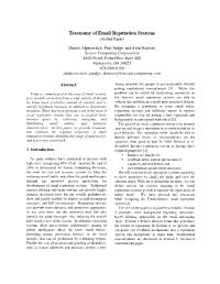 Taxonomy of Email Reputation Systems (Invited Paper)